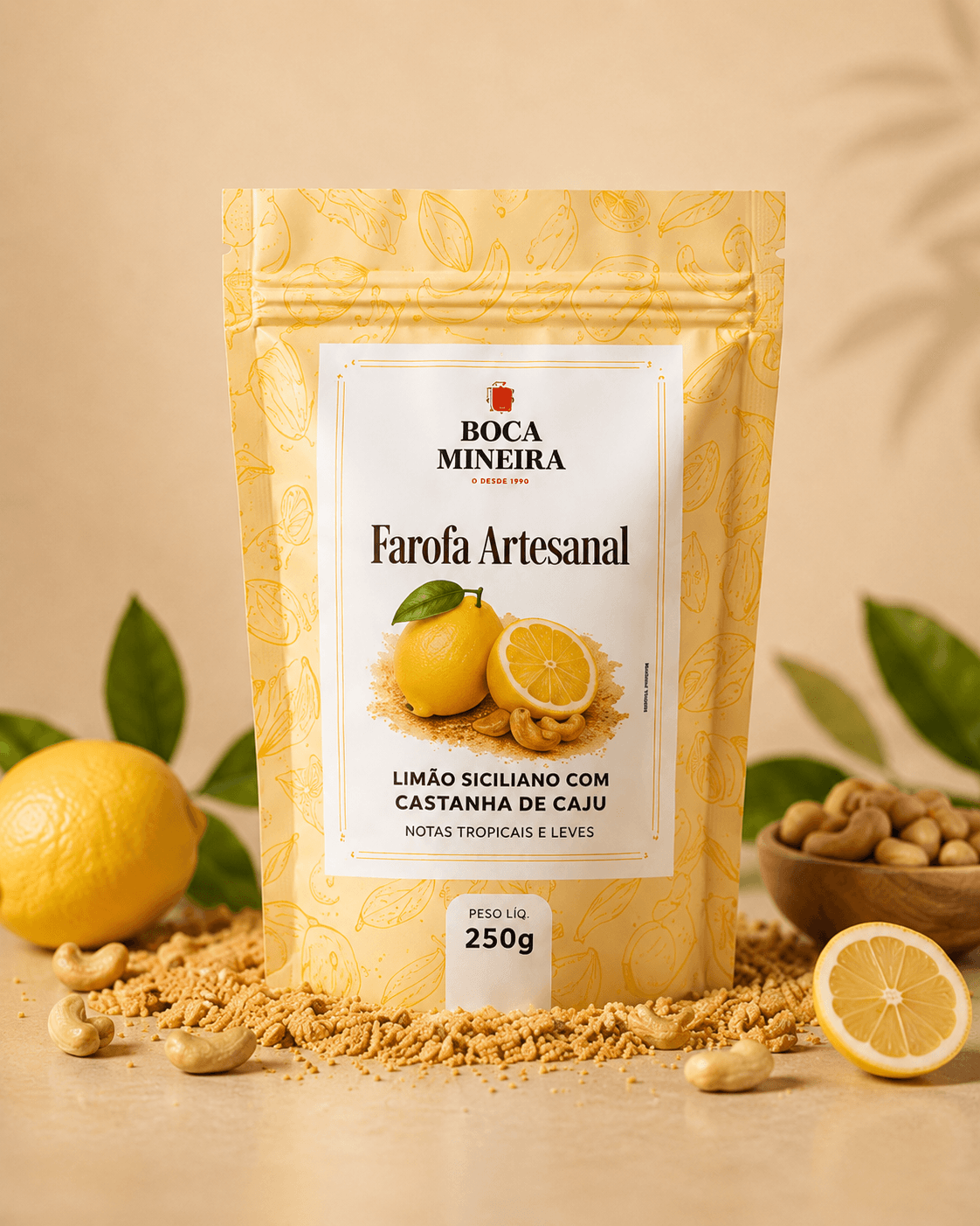 Farofa Limão Siciliano artesanal Boca Mineira
